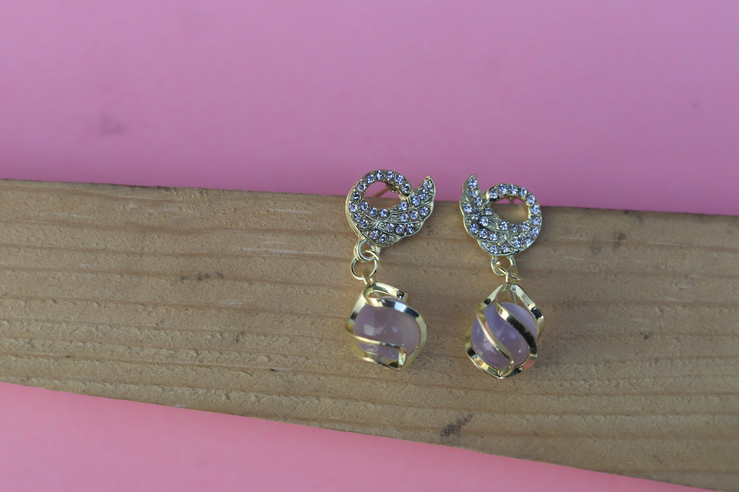 Crystal Swirl Drop Earrings