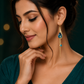Elegant peacock drop earring