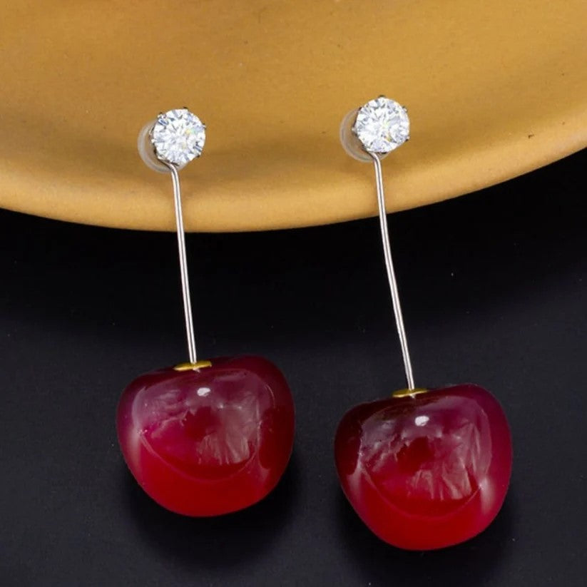 Cherry Drop Dangle Earrings