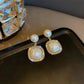 Elegant Pearl & Crystal Drop Earrings