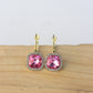 Elegant Pink Crystal Drop Earrings