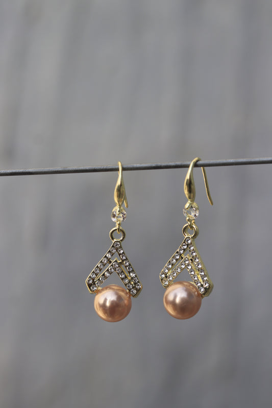 Elegant Gold-Plated Pearl Drop Earrings