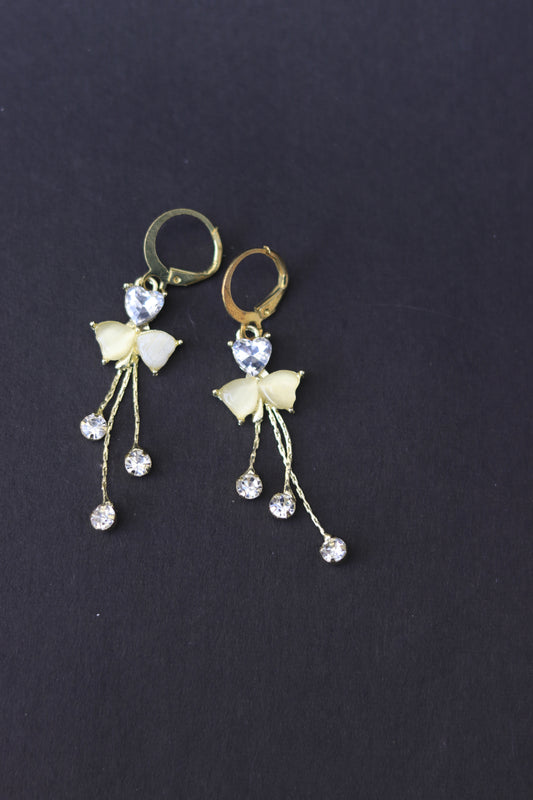 Floral Crystal Drop Earrings
