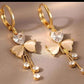 Floral Crystal Drop Earrings