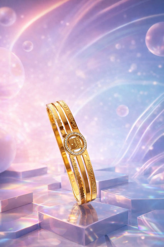 Luxury Gold Screw Design Bangle Bracelet