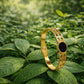 Gold-Plated Black Onyx Designer Kada
