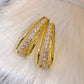 Gold-Plated Crystal Hoop Earrings