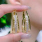 Gold-Plated Crystal Hoop Earrings