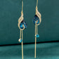 Elegant peacock drop earring
